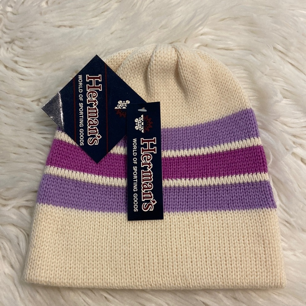 Herman’s Bini brand new with tag 100% wool white with purple